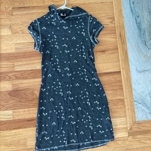 Soft hooded cherry blossom mini dress